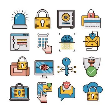 Security icons Illustrazione stock