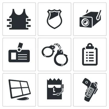Security icons set Stock Illustration
