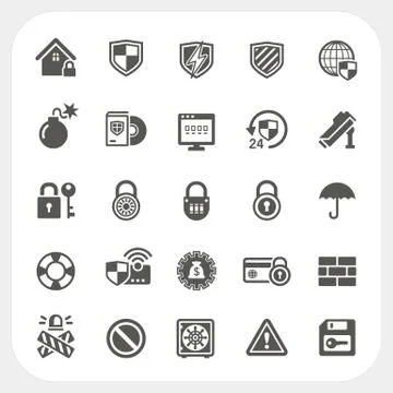 Security icons set Stock Illustration