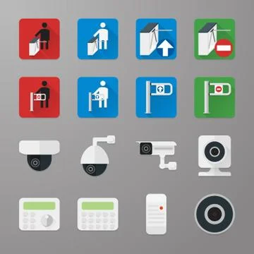 Security icons set Stock Illustration