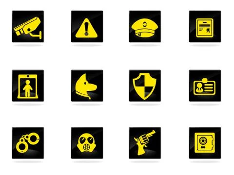 Security icons set Stock Illustration