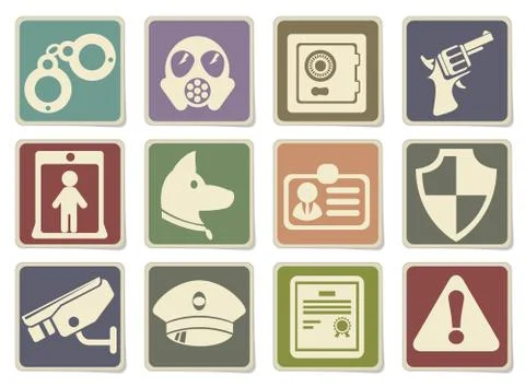 Security icons set Stock Illustration