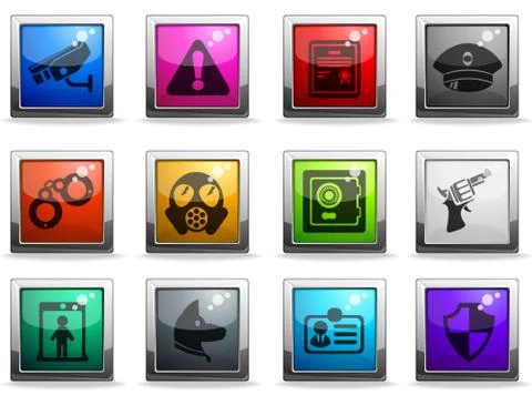 Security icons set Stockillustratie