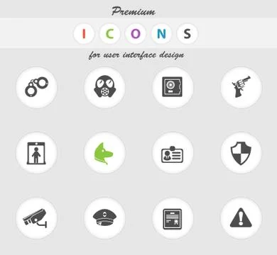 Security icons set Stock Illustration