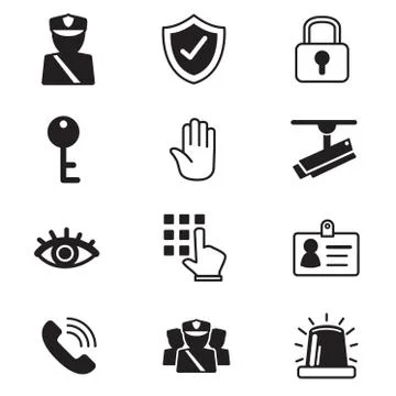 Security icons set Illustrazione stock