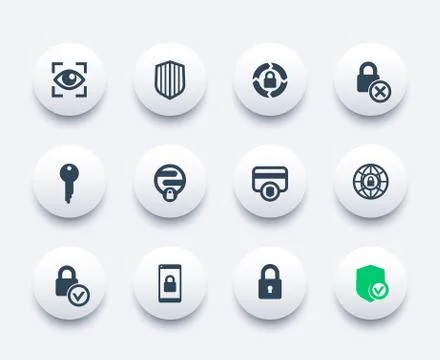 Security icons set Stock Illustration