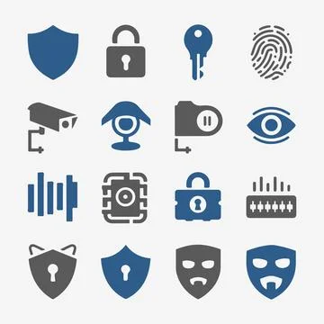 Security Icons Set. Stock Illustration