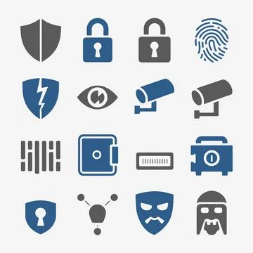 Security Icons Set. Stock Illustration