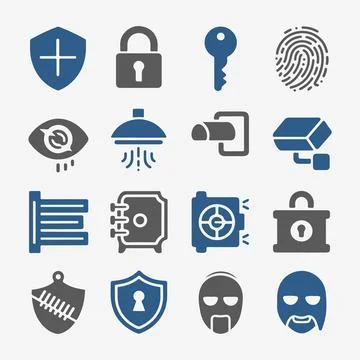 Security Icons Set. Stock Illustration