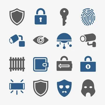 Security Icons Set. Stock Illustration