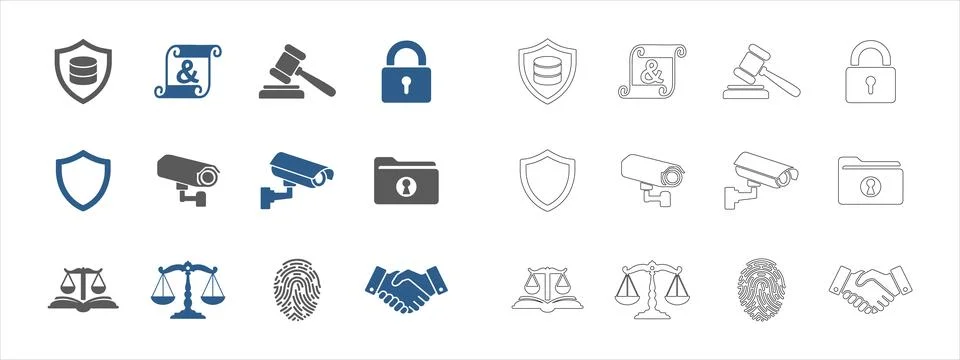 Security Icons Set. Stock Illustration