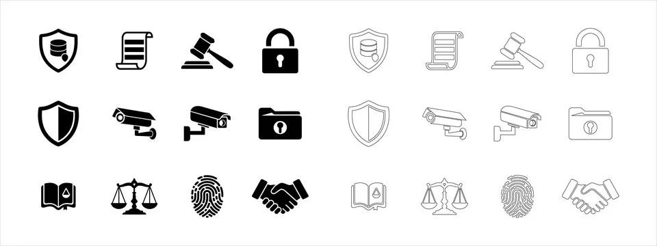 Security Icons Set. Stock Illustration