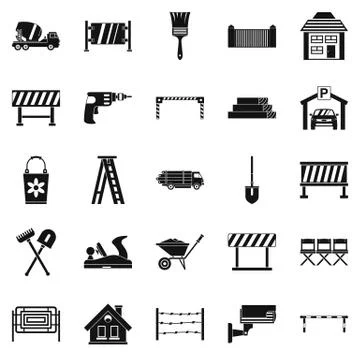 Security icons set, simple style 스톡 일러스트