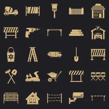 Security icons set, simple style 스톡 일러스트