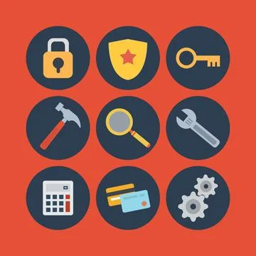 Security Icons for Web. Stockillustratie