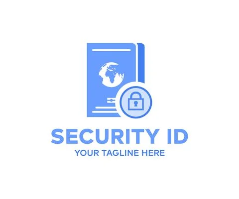 Security id, passport logo design. Official id document illustration. Stock Illustration