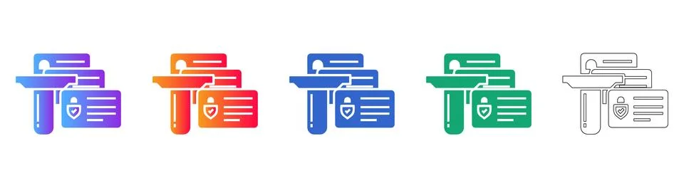 Security Identity Verification Icons Stock Illustration