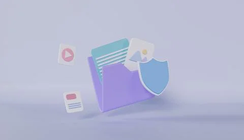 Security image and video files in database, Media data with video and photo Stock Illustration