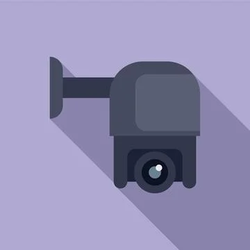 Security indoor camera icon flat vector. Key locker Stock Illustration