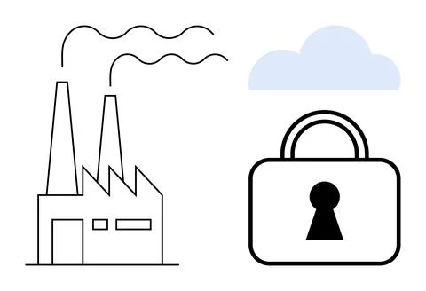 Security of Industrial Facilities through Cloud-Based Technologies Illustrazione stock