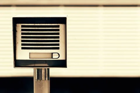 Security intercom on entrance Stock Photos