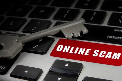Security internet conceptual with key on a black keyboard. Foto stock