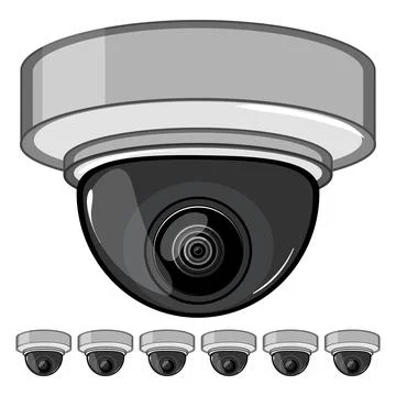 Security ip camera cartoon vector graphic Illustrazione stock