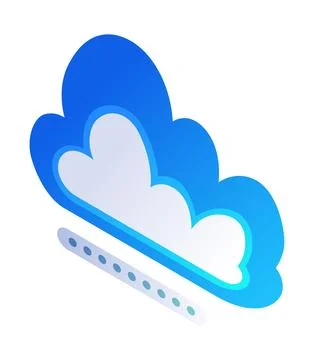 Security isometric. Cloud icon, future technology for verification. Cyber Stock Illustration