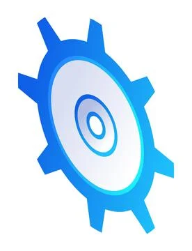 Security isometric. Gear icon, future technology for verification. Cyber 스톡 일러스트