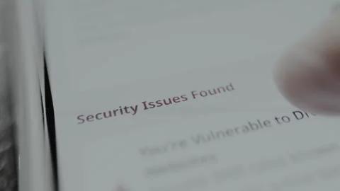 Security Issues Found alert message after scanning the mobile phone Stock Footage 328819121