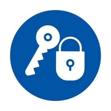 Security Key and Padlock Icon for Safe Data Protection and Security Measures Stock Illustration