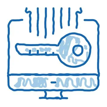 Security key doodle icon hand drawn illustration イラスト素材