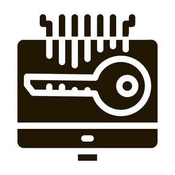 Security key icon Vector Glyph Illustration Stock Illustration