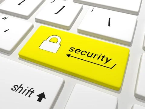 Security key on a keyboard Illustrazione stock
