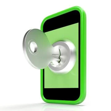 Security key on mobile shows encryption and privacy Stock Illustration