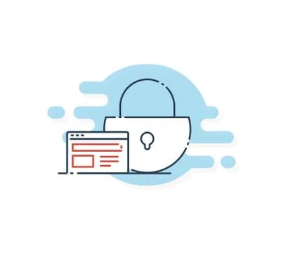 Security key pad. Internet privacy protection icon. https Stock Illustration