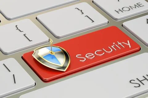 Security keyboard button, 3D rendering 스톡 일러스트