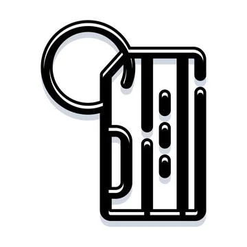 Security keycard attached to keyring providing access Stock Illustration