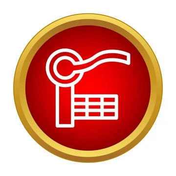 Security keypad door handle icon on red button 库存插图