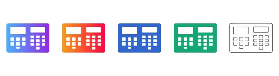 Security Keypad Interface Icon Set Stock Illustration
