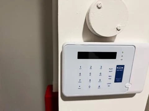 Security keypad safe on a wall in Knock Ireland for home and office protectio Stock Photos