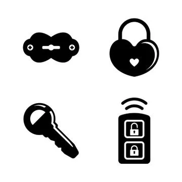 Security Keys, Lock. Simple Related Vector Icons Illustrazione stock