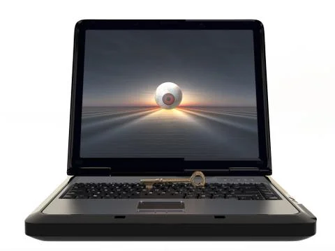 Security Laptop Stock Illustration