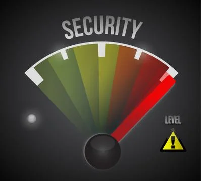 Security level measure meter from low to high 库存插图