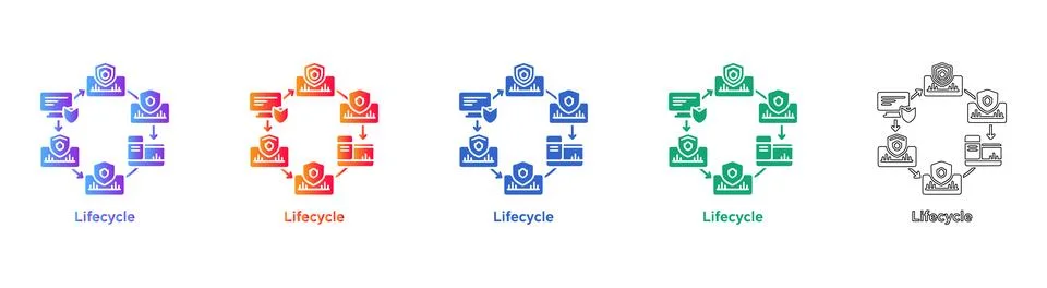 Security Lifecycle Process Flow Stock Illustration