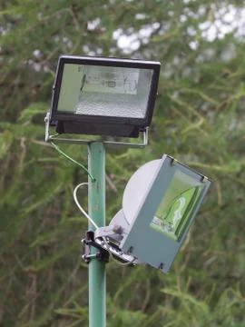 Security light in a forest Stock Photos