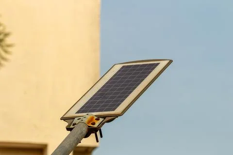 Security light solar panel Stock Photos