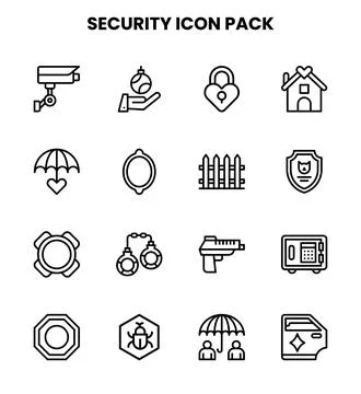 Security Line Graphics Icons Pack イラスト素材