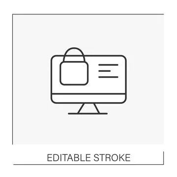 Security line icon Stock Illustration
