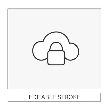 Security line icon Stock Illustration